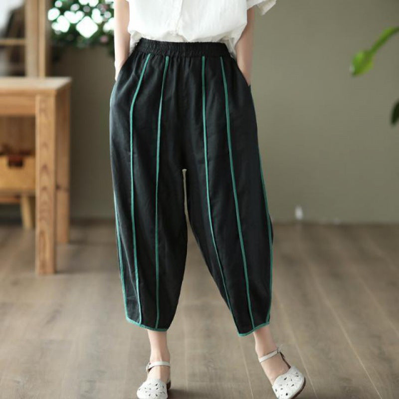 Flow Arden Linen Cotton Cropped Trousers