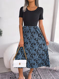 Nova High-Waist Pleated Printed Midi Dress