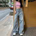 Indigo Relaxed Washed Retro Wide-Leg Jeans