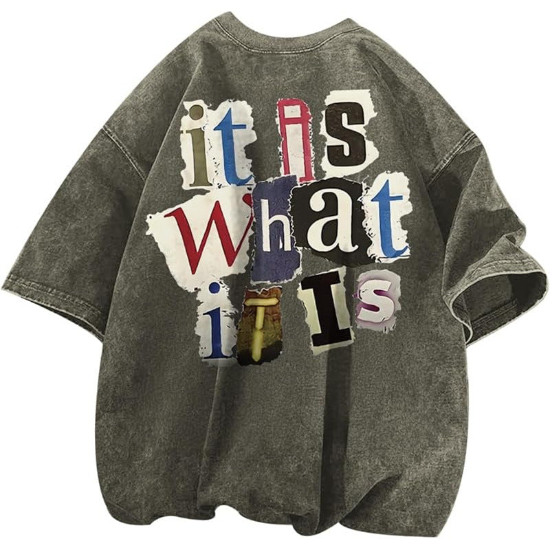 Archive Men's Oversized Letter-Print Printed T-Shirt