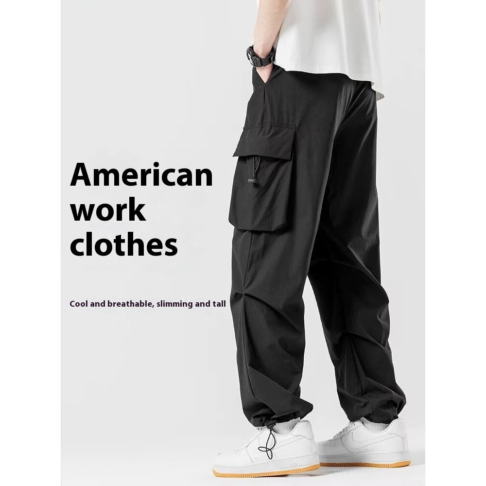 Rover Men's Relaxed Wide-Leg Straight Cargo Pants