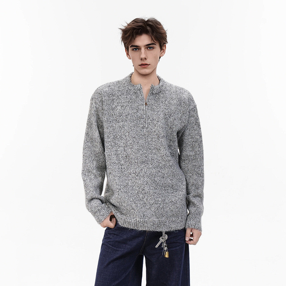 Atlas Men's Half-Zip Jacquard Sweater