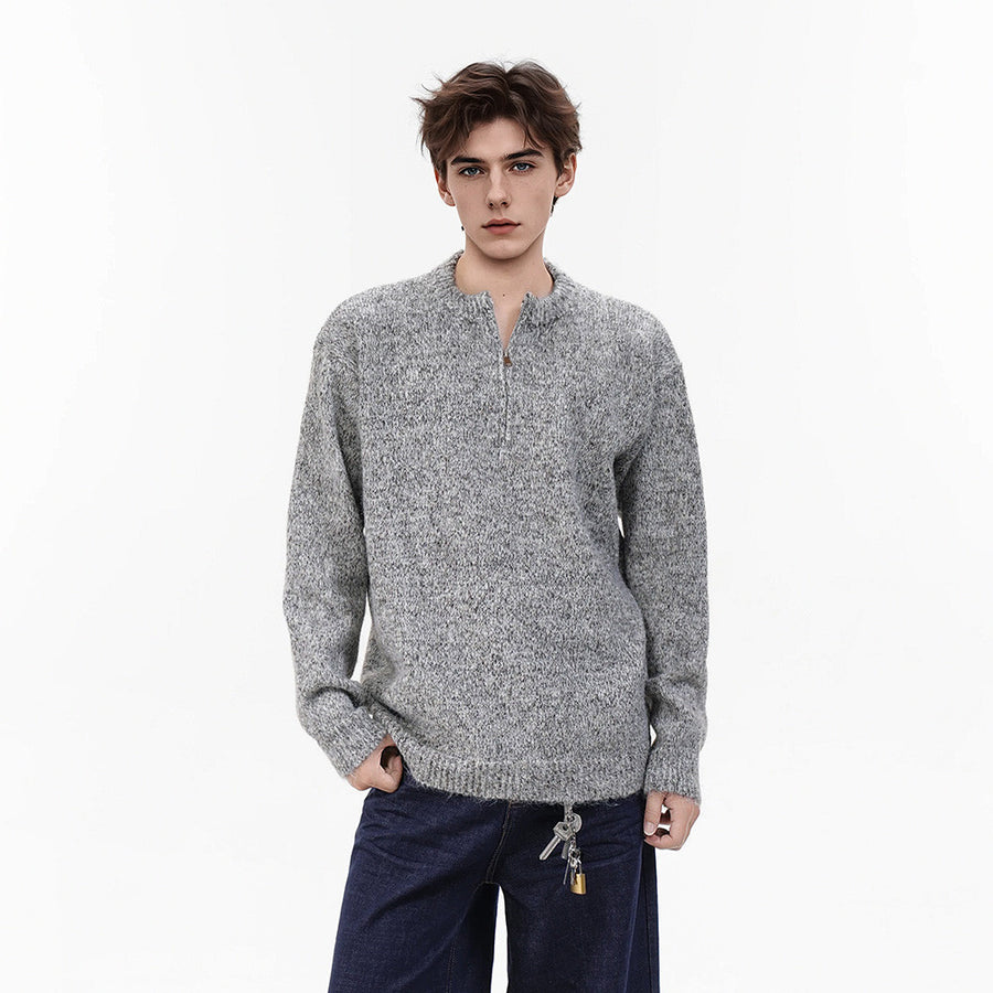 Atlas Men's Half-Zip Jacquard Sweater