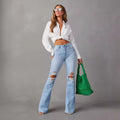 Indigo Arden Wide-Leg Jeans