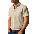 Metro Men's Short-Sleeve Solid Linen Shirt