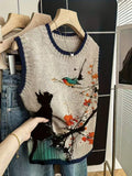 Hearth Knit Colour-Block Retro Vest