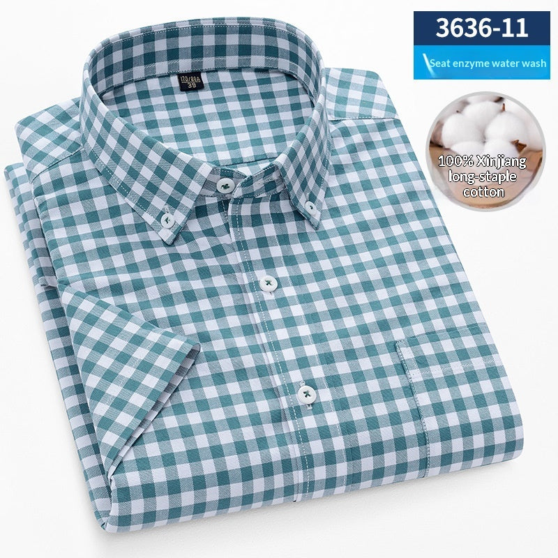 Metro Men's Cotton Striped Plaid Shirt