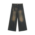 Indigo Men's Washed Retro Straight Jeans