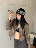 Halo Short Leather Jacket