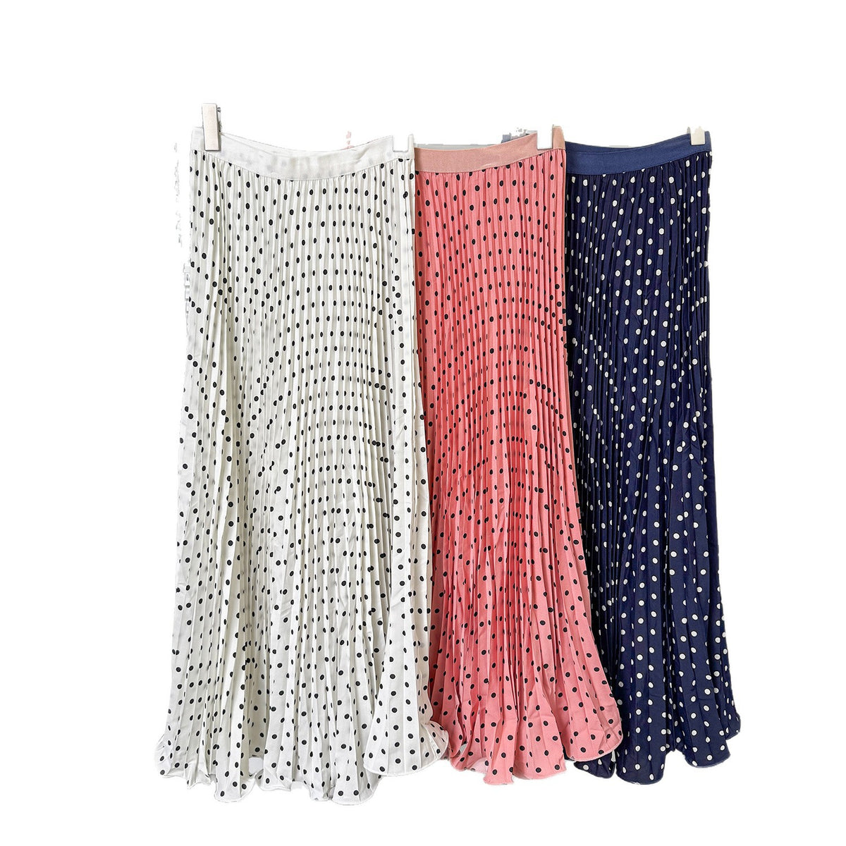 Sway Pleated Polka-Dot Skirt