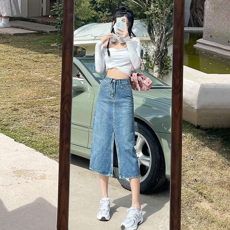 Sway Arden High-Waist Denim Skirt