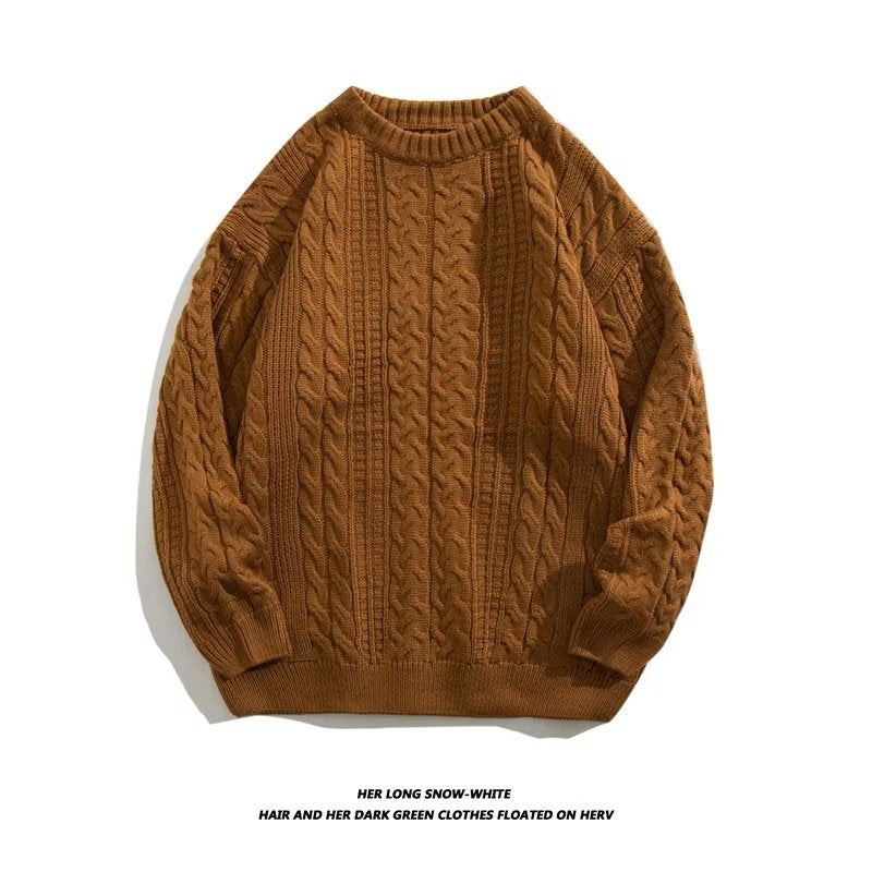 Atlas Men's Cable-Knit Retro Turtleneck Sweater