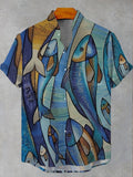 Metro Men's Linen Short-Sleeve Button Shirt