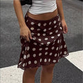 Sway Satin Polka-Dot Printed Midi Skirt