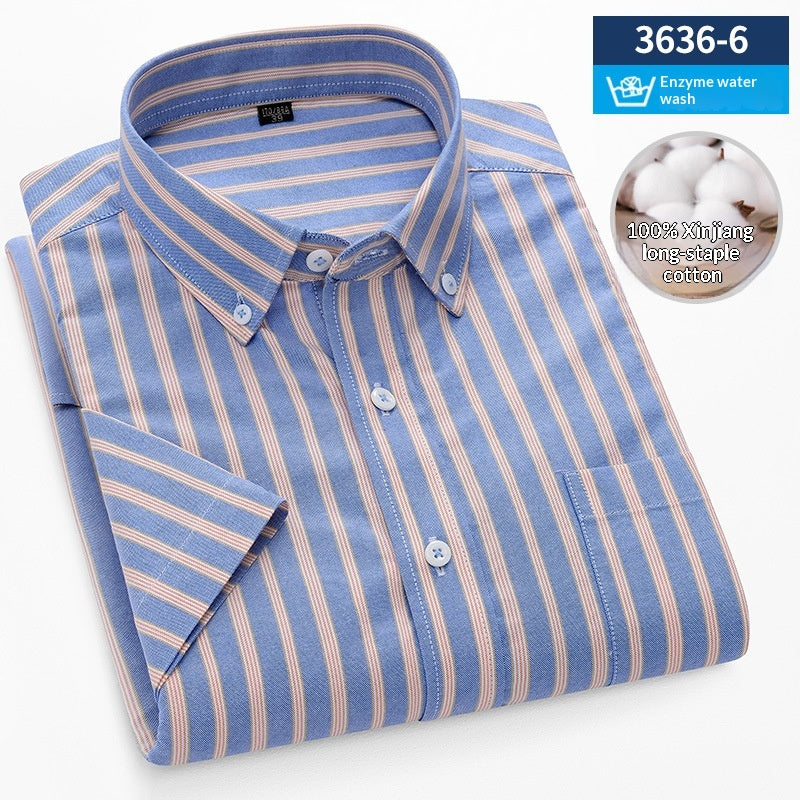 Metro Men's Cotton Striped Plaid Shirt