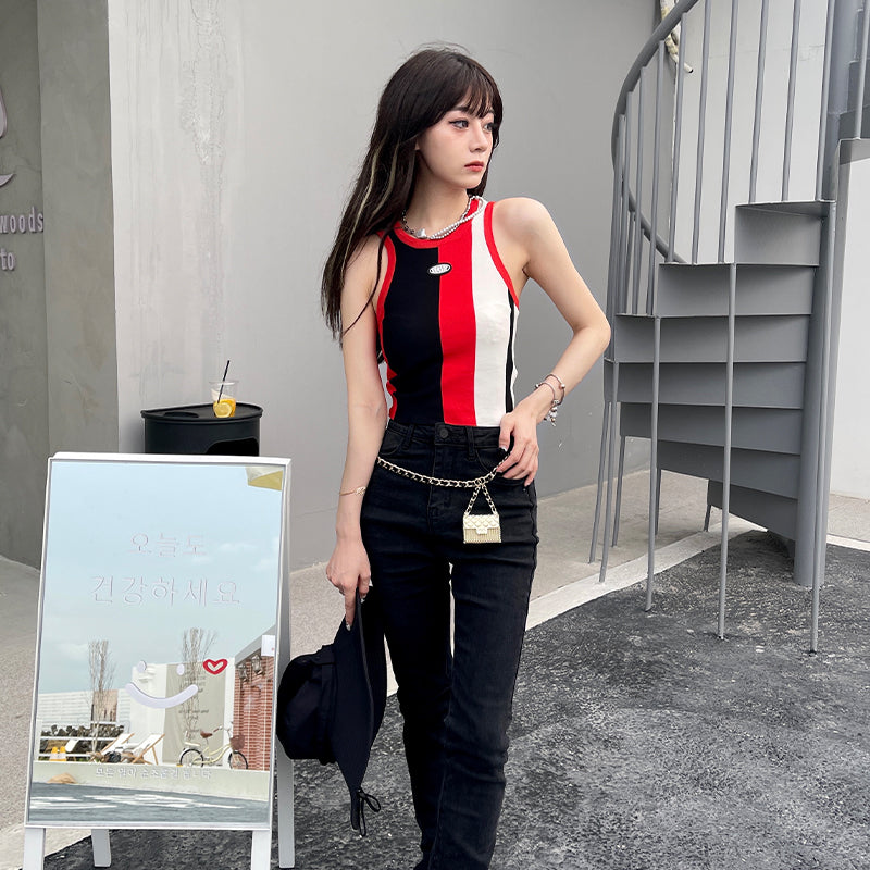 Hearth Knit Slim Contrast Vest