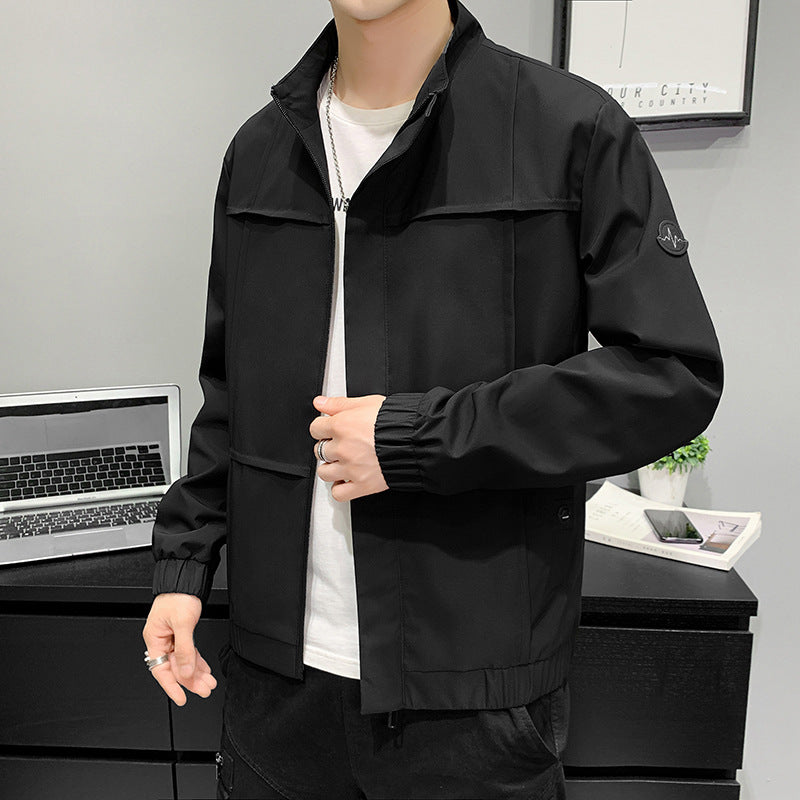 District Men's Denim Hooded Windbreaker
