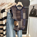Hearth Knit Colour-Block Retro Vest