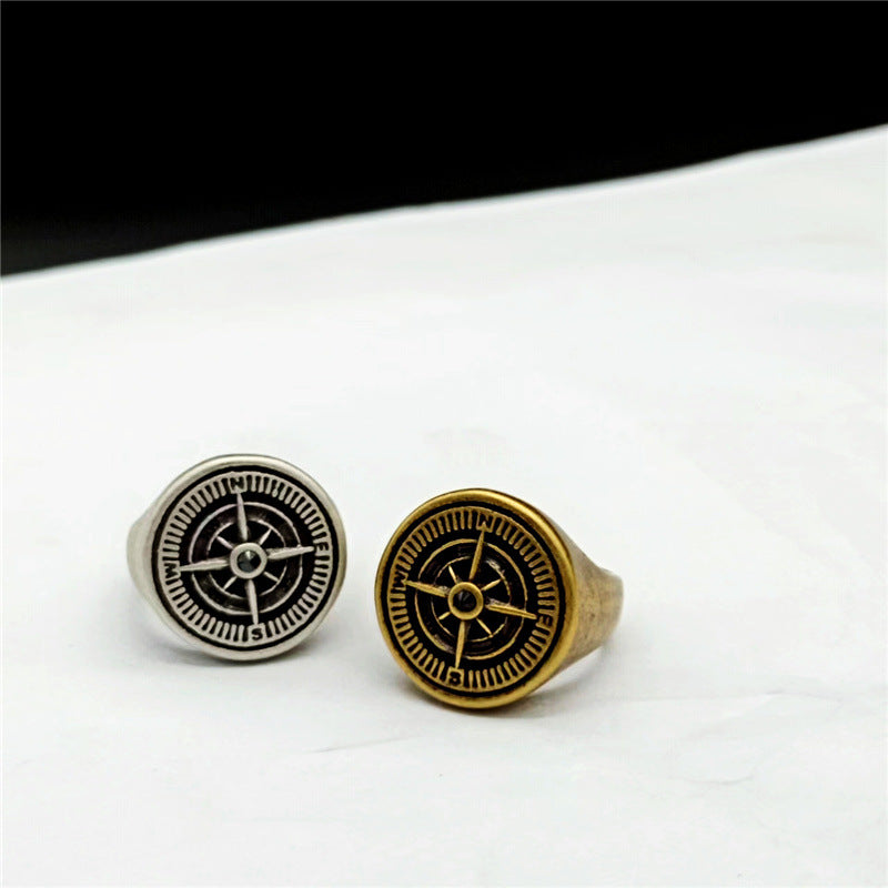 Lune Arden Stainless Steel Titanium Steel Vintage Ring