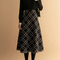 Nova Wool Midi Plaid Skirt