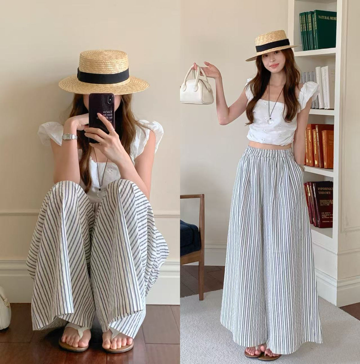 Flow Bexley Striped Wide-Leg Trousers