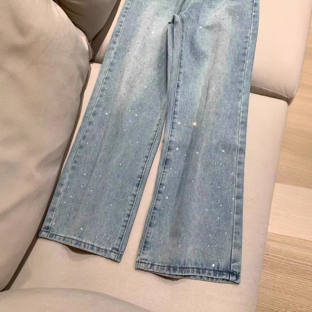 Indigo Harlow Wide-Leg Jeans