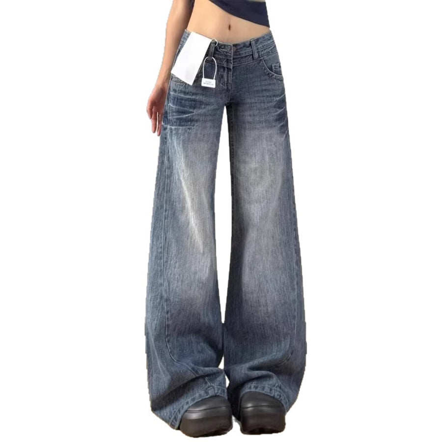 Indigo Loose Straight-Leg Jeans