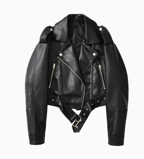 Halo Leather Washed Biker Jacket