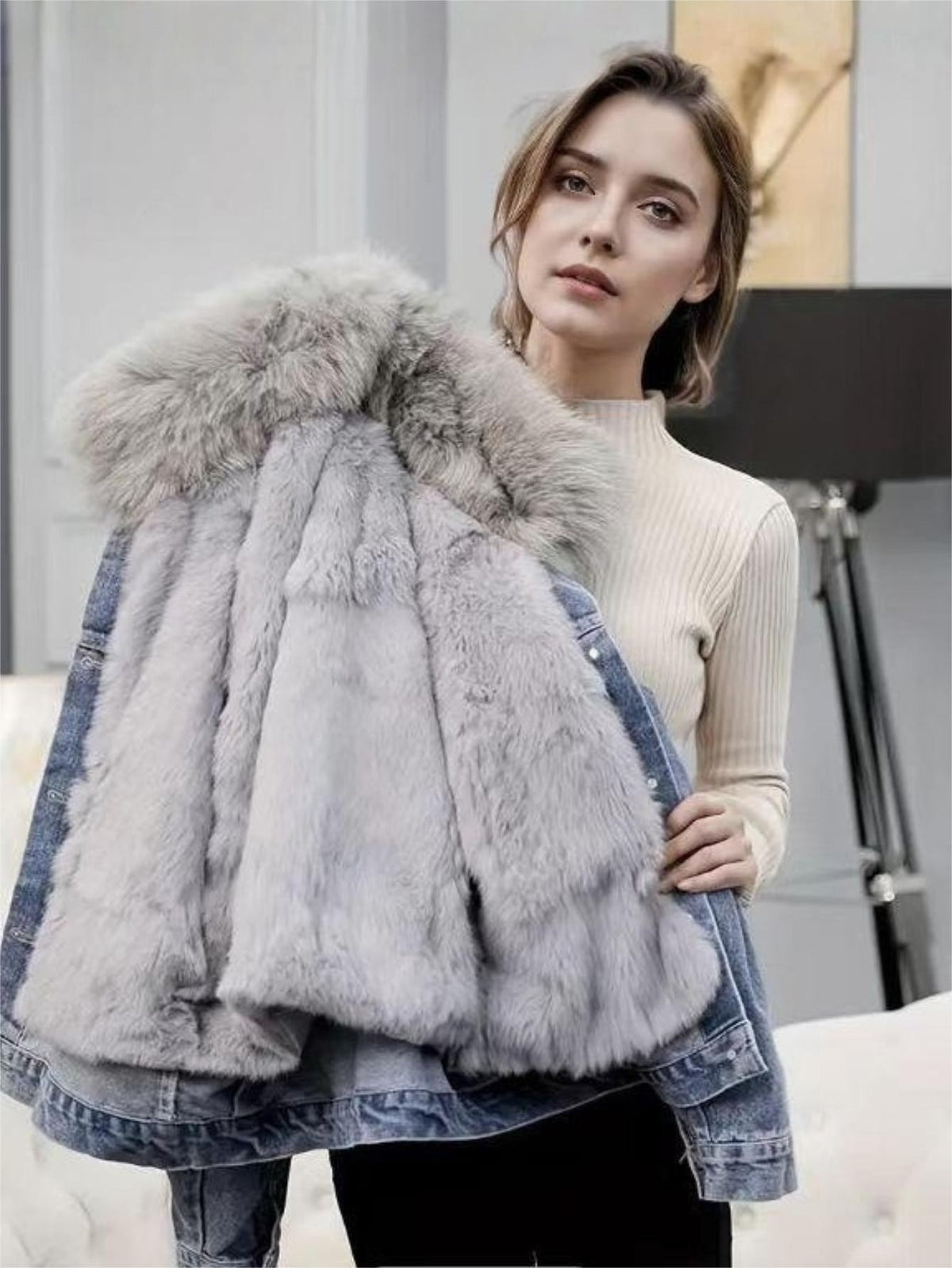 Cove Fleece-Lined Oversized Denim Jacket