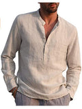 Metro Men's Linen Button Vintage Shirt