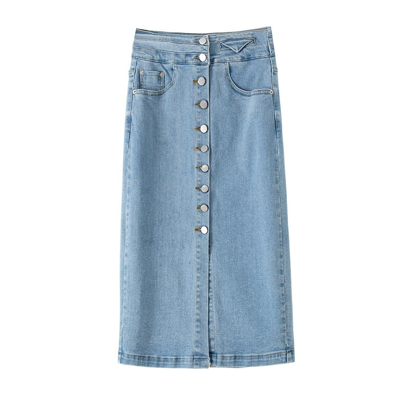 Sway Single-Breasted Denim Skirt