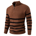 Atlas Men's Zip-Up Striped Colour-Block Sweater