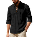 Metro Men's Linen Long-Sleeve Henley Shirt