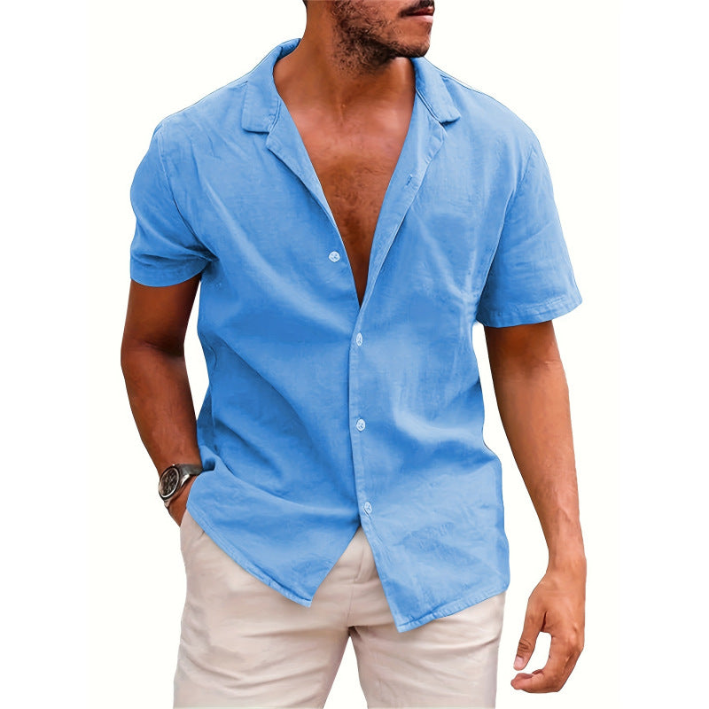 Metro Arden Men's Relaxed Solid Linen Shirt