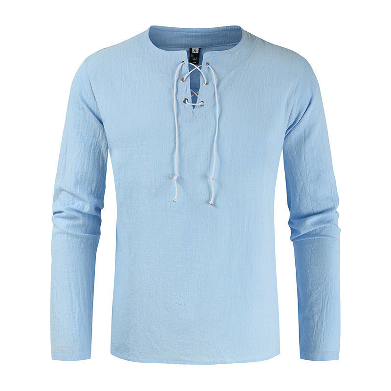 Metro Men's Linen Cotton Lace Shirt