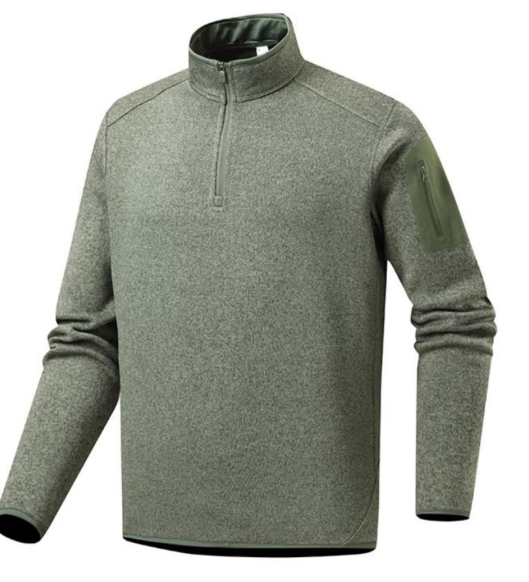 Atlas Men's Fleece-Lined Knit Stand-Collar Pullover