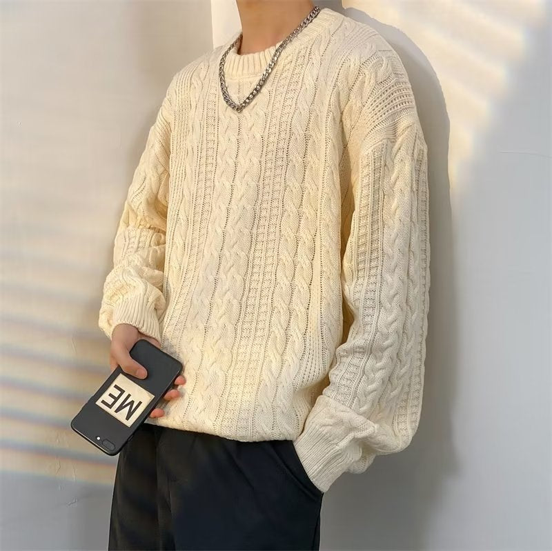 Atlas Men's Cable-Knit Retro Turtleneck Sweater