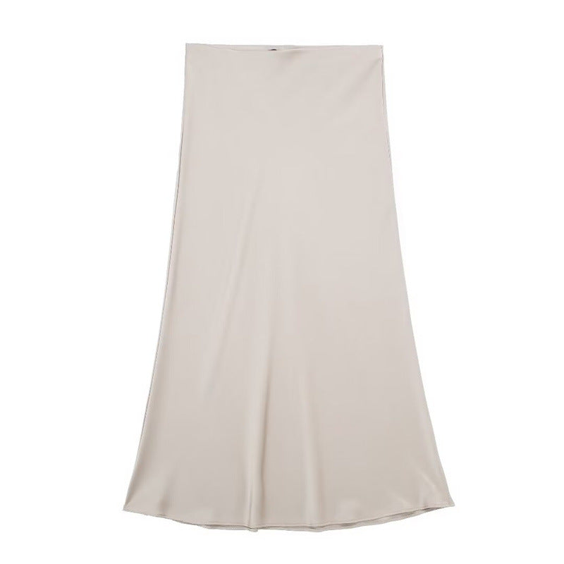 Sway Satin Silky Slim Midi Skirt