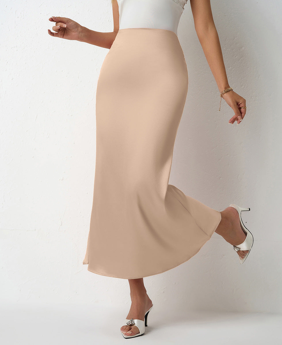Sway Satin Slim Midi Skirt