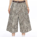 Indigo Denim Leopard Printed Trousers