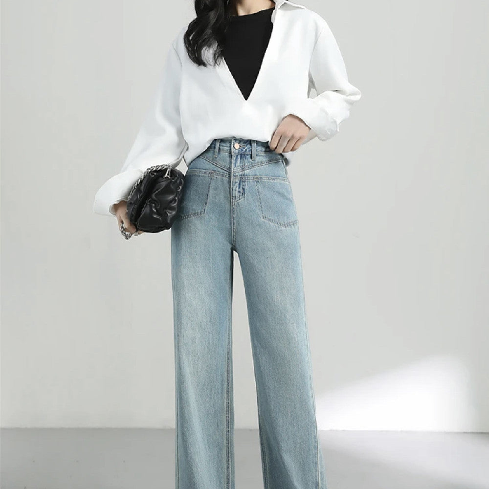 Indigo Elan Wide-Leg Jeans