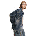 Indigo Denim Washed Cargo Pants