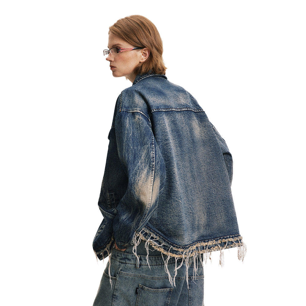 Indigo Denim Washed Cargo Pants
