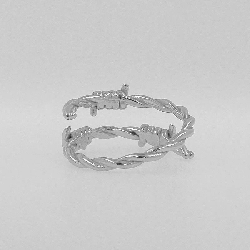 Lune Garnet Stainless Steel Ring