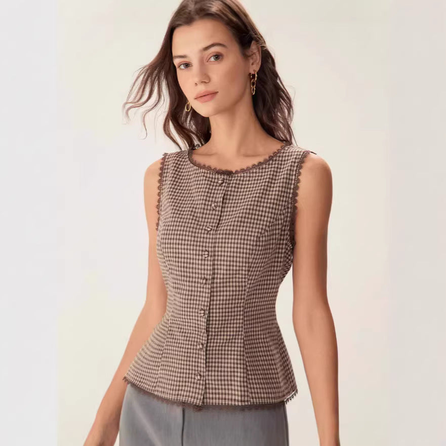 Aurelia Plaid Retro Blouse