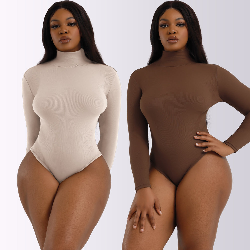 Contour High-Neck Long-Sleeve Bodysuit, view 2
