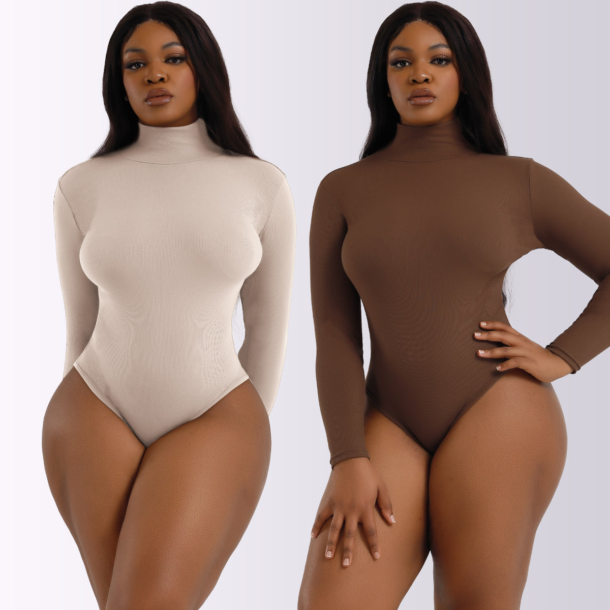 Contour High-Neck Long-Sleeve Bodysuit, view 2