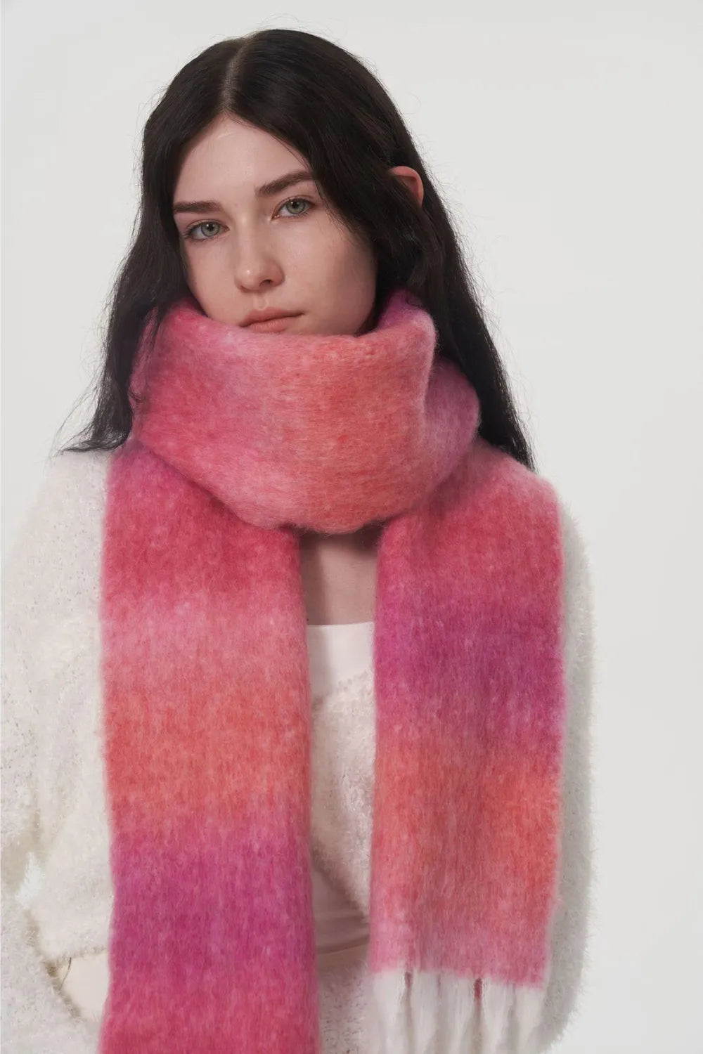 Ember Gradient Fringe Scarf, view 2