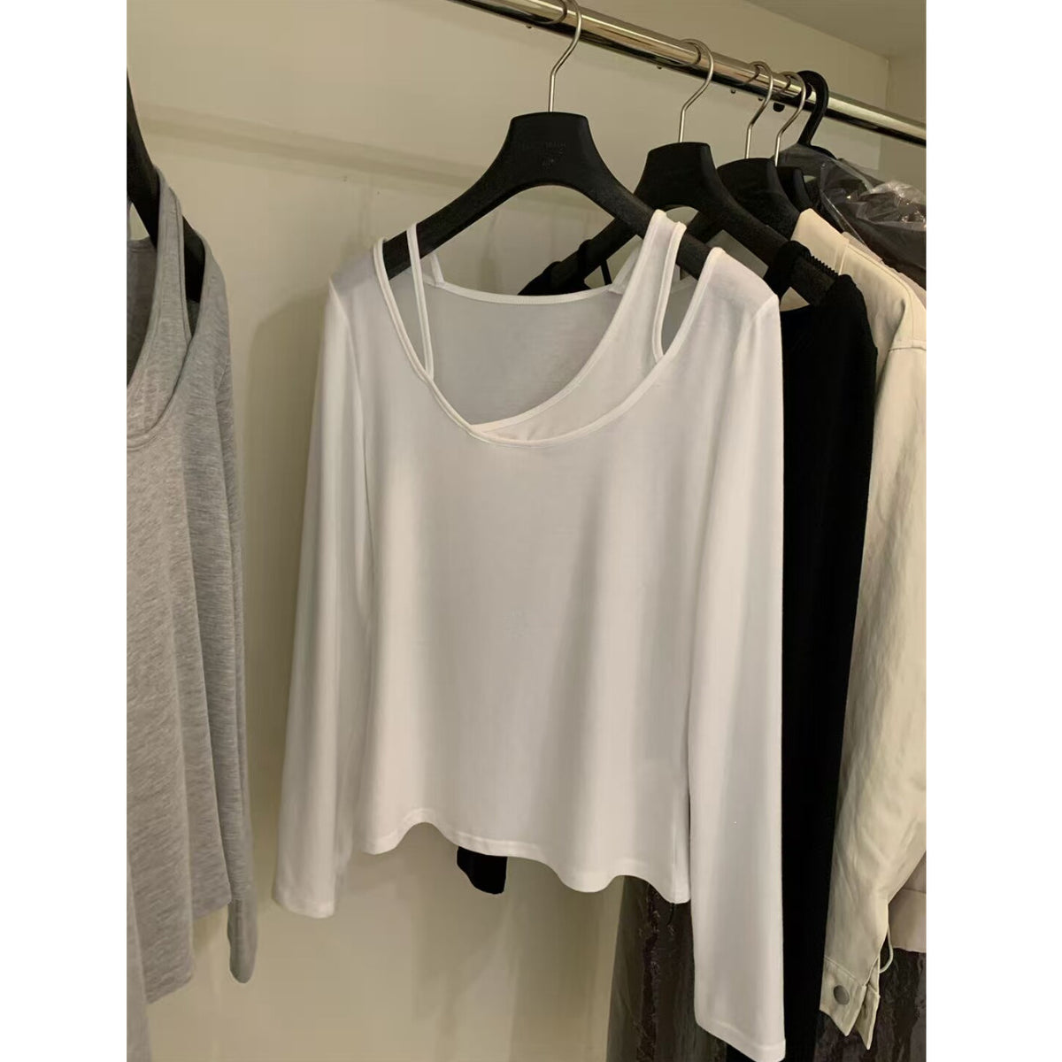 LayerLine Long-Sleeve Faux-Layered Top, view 5