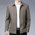 District Men's Lined Collared Zip Jacket in Khaki